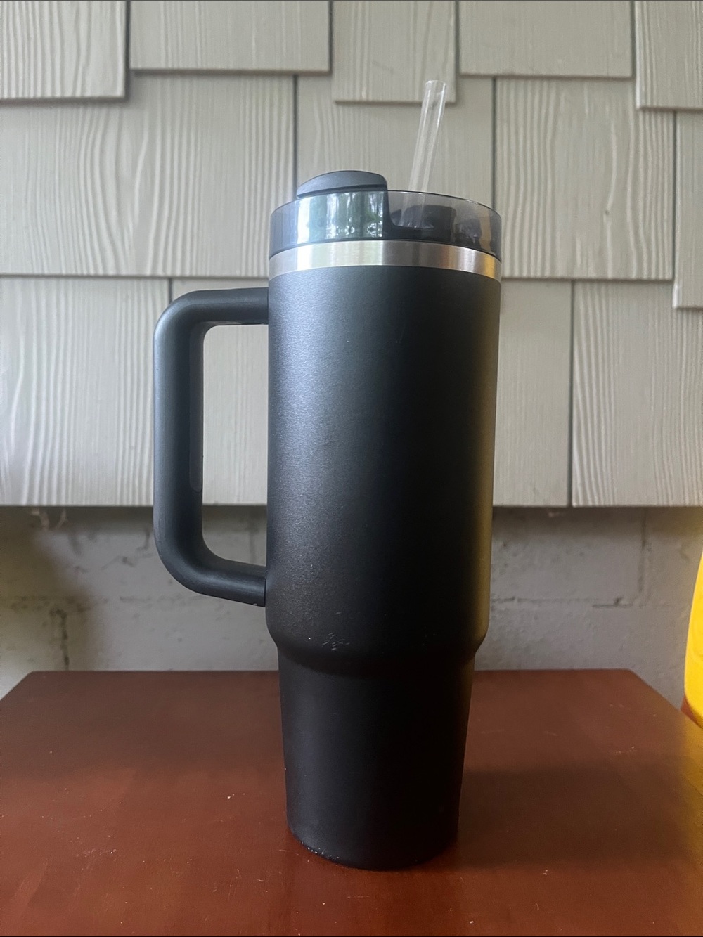 Stanley Black Travel Mug with Handle and Removable Lid - Picture 2 of 5